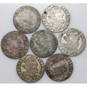 Zygmunt III Waza, zestaw szóstaków z lat 1623-1626, (7 sztuk)