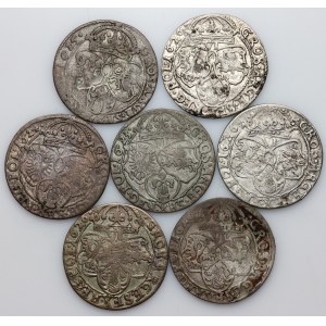 Zygmunt III Waza, zestaw szóstaków z lat 1623-1626, (7 sztuk)