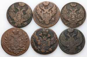 Poland, 19th century, set of 1 grosz coins from 1816-1840, (6 pieces)