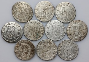 Germany, Bavaria, Maximilian I 1623-1651, set of 2 Kreuzers (10 pieces)