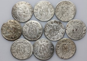 Germany, Bavaria, Maximilian I 1623-1651, set of 2 Kreuzers (10 pieces)