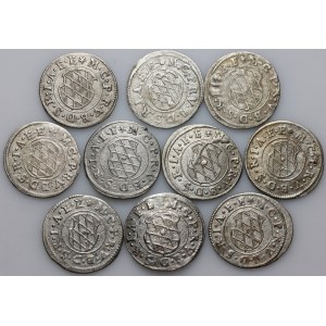 Germany, Bavaria, Maximilian I 1623-1651, set of 2 Kreuzers (10 pieces)