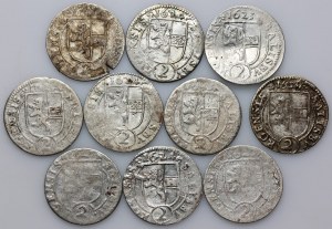 Austria, Salzburg, Paris von Lodron 1619-1653, set of 2 Kreuzers, (10 pieces)