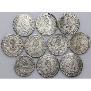 Germany, Augsburg, set of 2 Kreuzers from 1623-1624, (10 pieces)