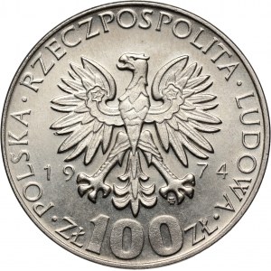 PRL, 100 złotych 1974, Maria Skłodowska-Curie, PRÓBA, nikiel