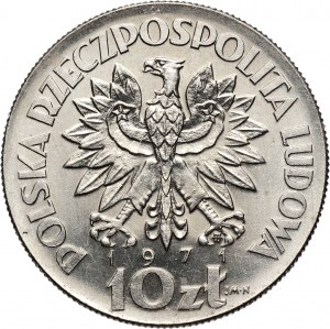 PRL, 10 zloty 1971, FAO - FIAT PANIS, PRÓBA, nickel
