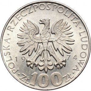 PRL, 100 złotych 1974, Maria Skłodowska-Curie, PRÓBA, nikiel, głowa w prawo