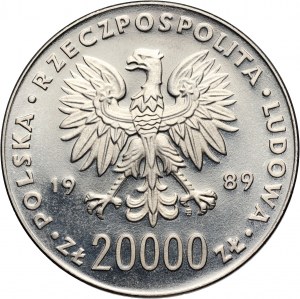 People's Republic of Poland, 20000 gold 1989, XIV World Cup - Italy 1990, SAMPLE, nickel