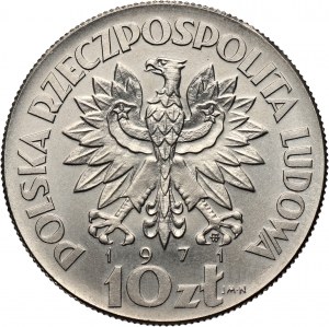 PRL, 10 zloty 1971, FAO - FIAT PANIS, PRÓBA, nickel