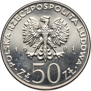 PRL, 50 złotych 1981, Władysław I Herman, PRÓBA, nikiel