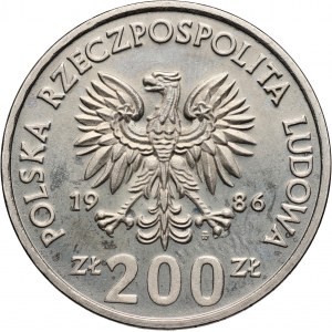 PRL, 200 złotych 1986, Władysław I Łokietek, PRÓBA, nikiel