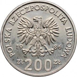 PRL, 200 złotych 1986, Władysław I Łokietek, PRÓBA, nikiel