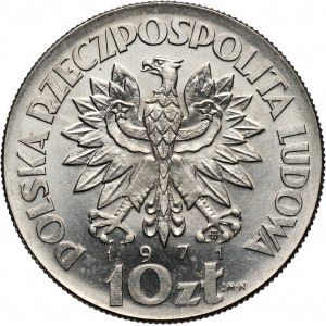PRL, 10 złotych 1971, FAO - FIAT PANIS, PRÓBA, nikiel