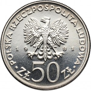 PRL, 50 złotych 1981, Władysław Sikorski, PRÓBA, nikiel