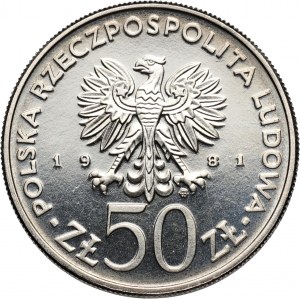 PRL, 50 zloty 1981, Wladyslaw Sikorski, PRÓBA, nickel