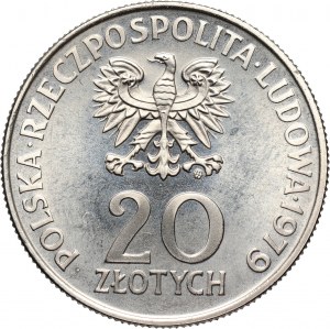 PRL, 20 złotych 1979, Centrum Zdrowia Dziecka, PRÓBA, nikiel