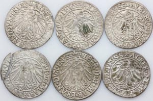 Ducal Prussia, Albrecht Hohenzollern, set of pennies from 1533-1541, Königsberg, (6 pieces)