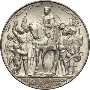 Germany, Prussia, Wilhelm II, 3 Mark 1913 A, Berlin, 100th Anniversary of the victory at the Battle of Leipzig