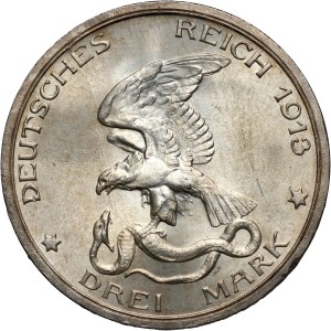 Germany, Prussia, Wilhelm II, 3 Mark 1913 A, Berlin, 100th Anniversary of the victory at the Battle of Leipzig