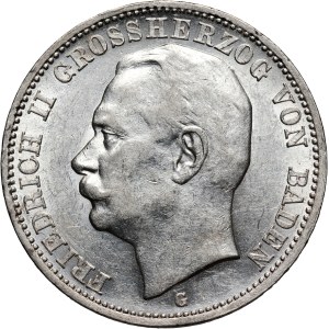 Germany, Baden, Friedrich II, 3 Mark 1914 G, Karlsruhe