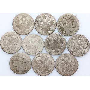 Polska, XIX wiek, zestaw monet 5 groszy, (10 sztuk)