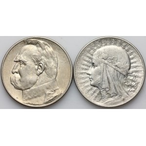 II RP, zestaw monet 5 złotych 1933-1938, (2 sztukI)