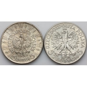 II RP, zestaw monet 5 złotych 1933-1938, (2 sztukI)