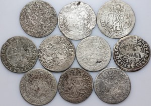 John II Casimir, set of sixpences, (10 pieces)