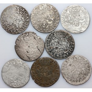 John II Casimir, set of sixpences, (8 pieces)