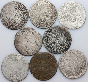John II Casimir, set of sixpences, (8 pieces)