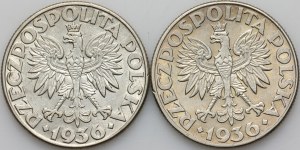 II RP, 2 zloty 1936 coin set, Sailing ship, (2 pieces)