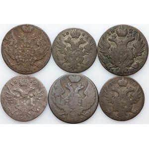 Polska, XIX wiek, zestaw monet z lat 1819-1840, (6 sztuk)