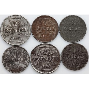 OST, zestaw monet z 1916 roku, (6 sztuk)