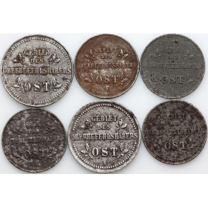 OST, zestaw monet z 1916 roku, (6 sztuk)