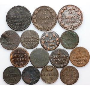 Polska, XIX wiek, zestaw monet, (15 sztuk)