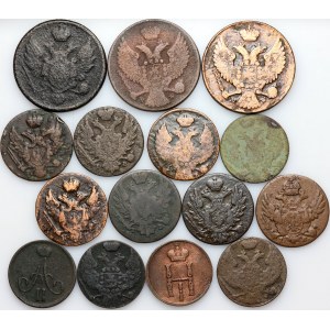 Polska, XIX wiek, zestaw monet, (15 sztuk)