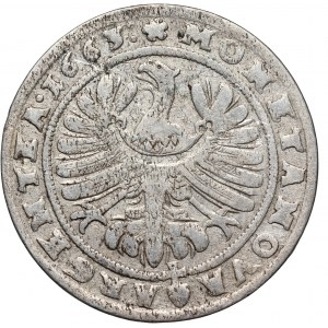 Śląsk, Księstwo Brzesko-Legnicko-Wołowskie, Chrystian Wołowski, 15 krajcarów 1663, Brzeg