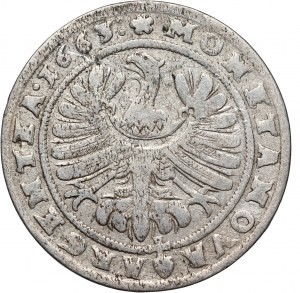 Silesia, Duchy of Brzesko-Legnicko-Wołowskie, Chrystian Wołowski, 15 krajcars 1663, Brzeg