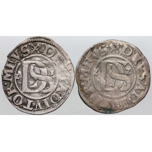 Pomorze, Księstwo Szczecińskie, Bogusław XIV 1620-1637, zestaw podwójnych szelągów bez daty, Szczecin, (2 sztuki)