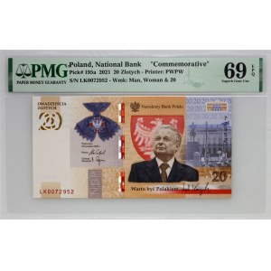 III RP, 20 złotych 2021, Lech Kaczyński, Warto być Polakiem