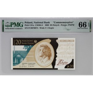 III RP, 20 złotych 2009, Fryderyk Chopin