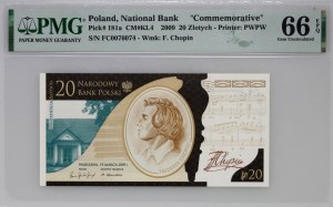III RP, 20 PLN 2009, Frederic Chopin