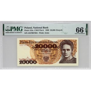 PRL, 20000 złotych 1989, Maria Skłodowska-Curie, seria AN