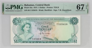 Bahamas, Elizabeth II, dollar 1974