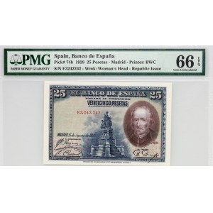 Spain, 25 pesetas 1928, serie E