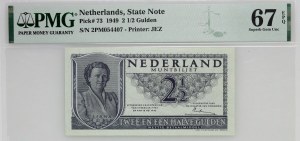 Netherlands, Juliana, 2 1/2 gulden 1949