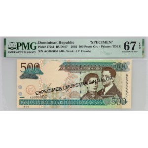 Dominican Republic, 500 pesos 2002, specimen
