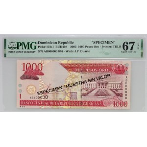 Dominican Republic, 1000 pesos 2002, specimen