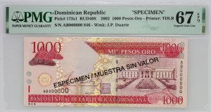 Dominican Republic, 1000 pesos 2002, specimen