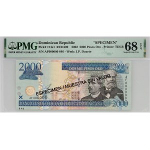 Dominican Republic, 2000 pesos 2002, specimen